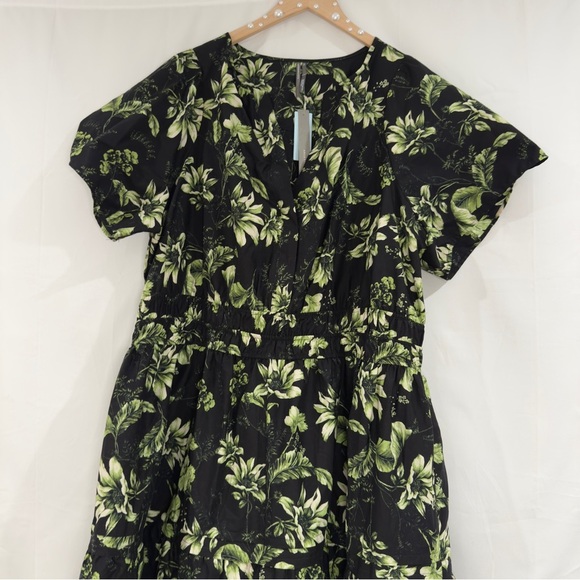 Anthropologie Somerset Maxi Dress Plus Size Grey (Black Green Floral) Summer - Picture 4 of 15